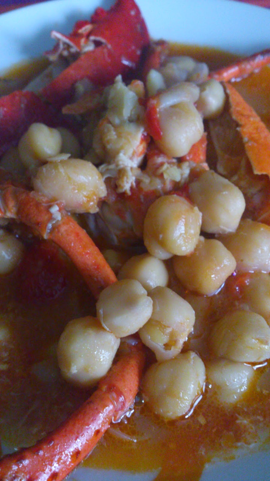 Mis Recetas(Pilar Agud) Garbanzos con bogavante